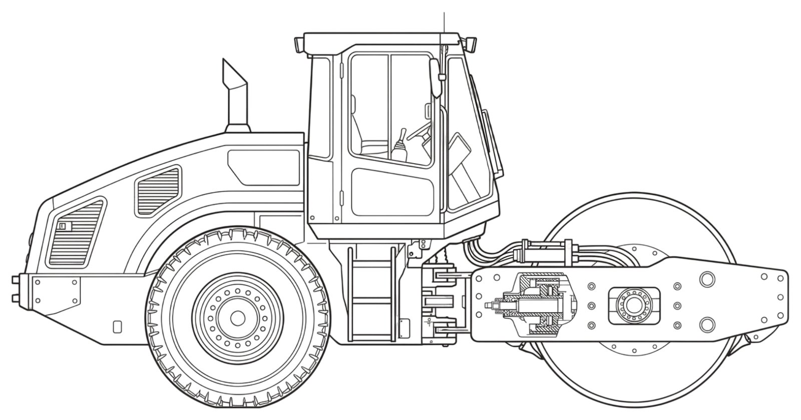 Bomag BW135 side elevation