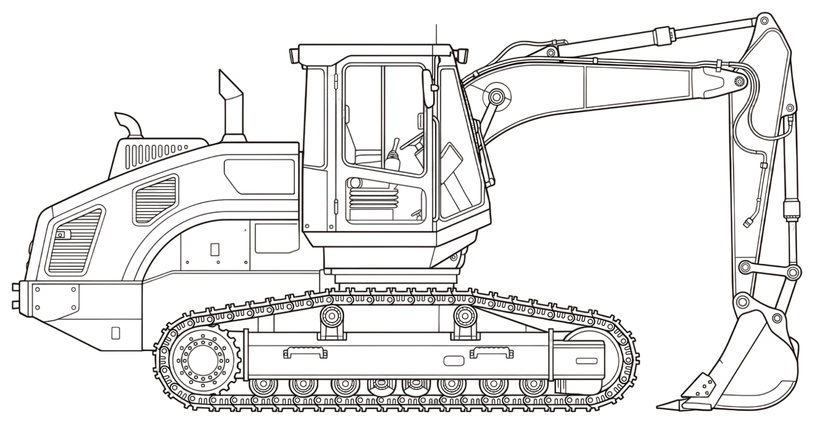 Doosan DX205 side elevation