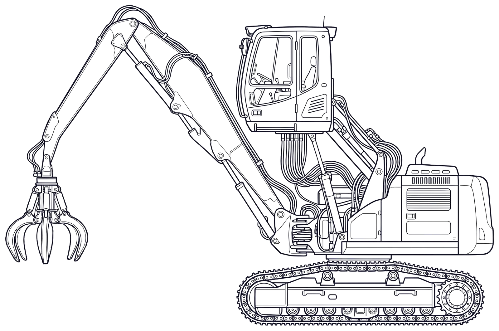 Sennebogen 830 side elevation