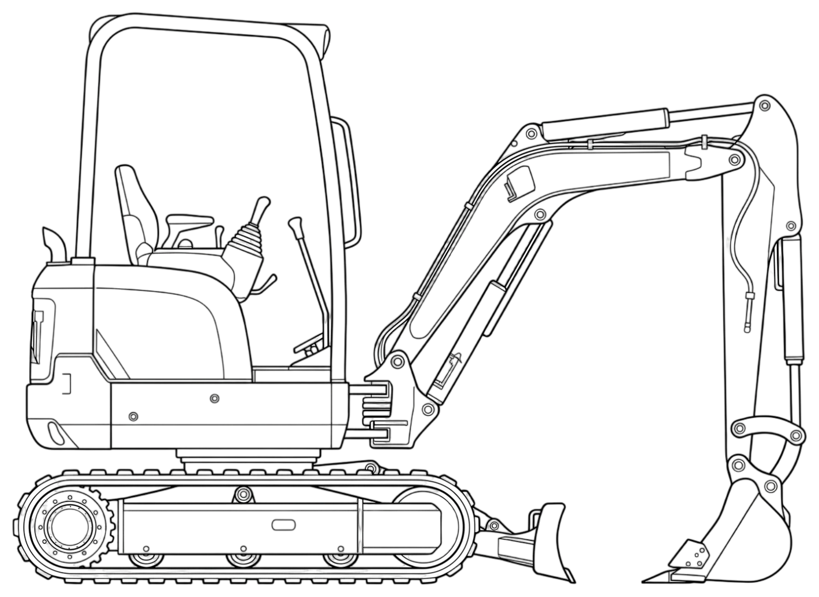 Kubota KX037 side elevation