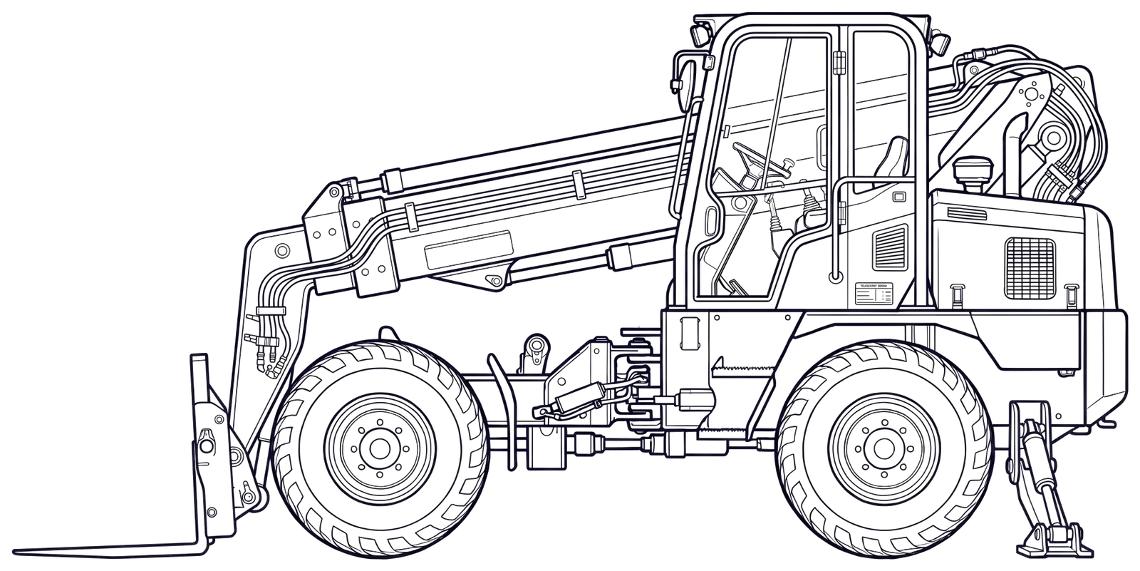 JCB 540-170 side elevation